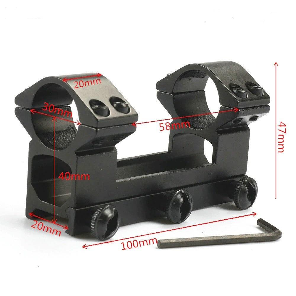One-piece scope mount with 20mm rail and 30mm rings