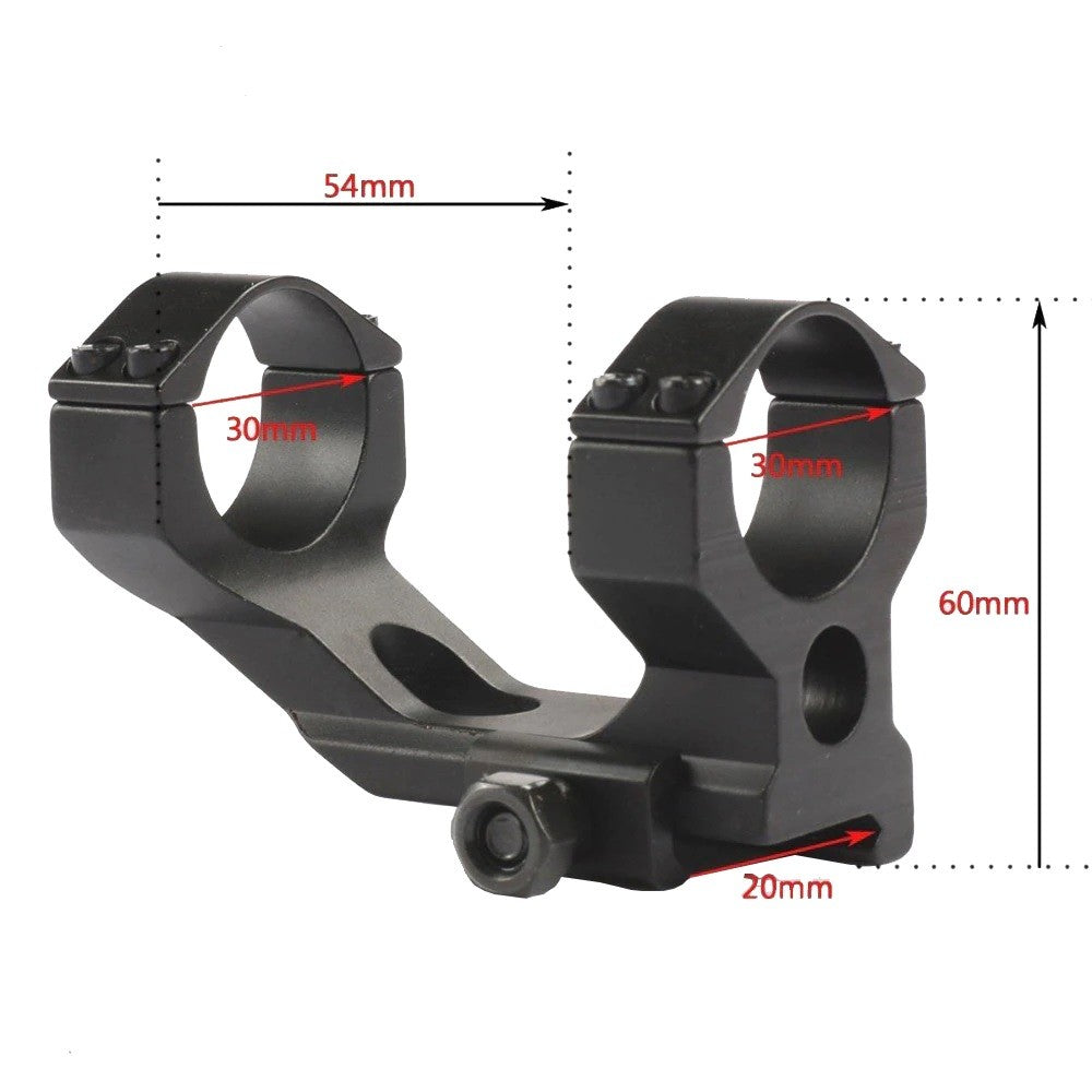 One-piece scope mount with 20mm rail and 30mm rings