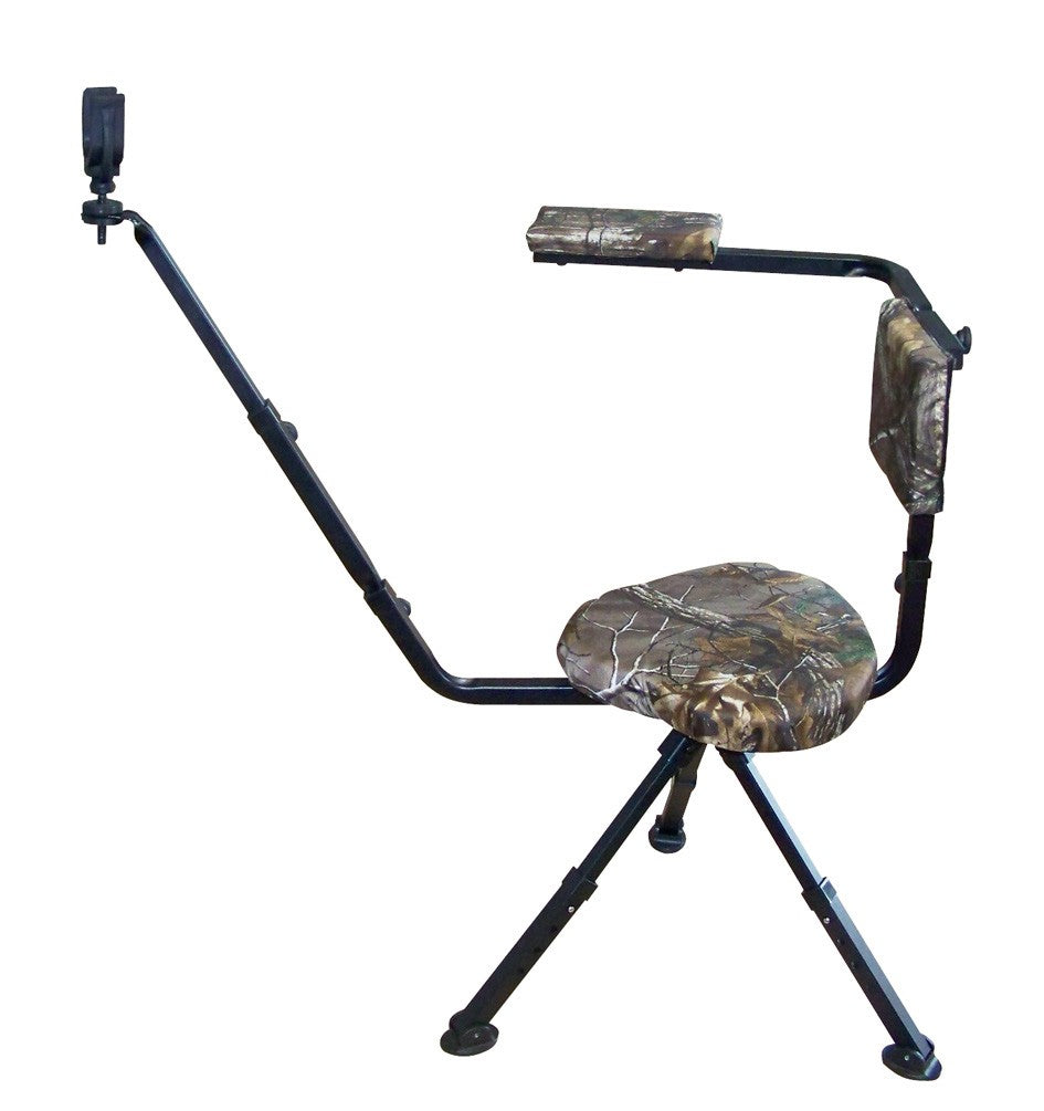 Shooting chair with 360° rotating gun rest
