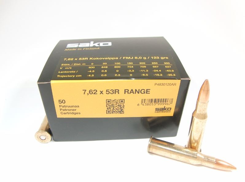 Ammunition SAKO 7.62X53R RANGE 8.0 G FMJ