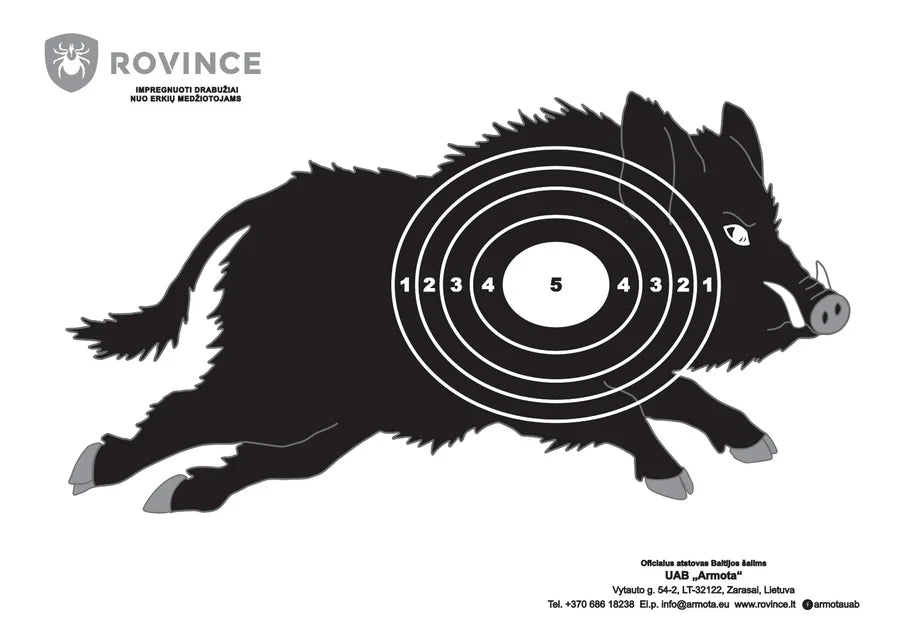 Paper target running boar (right) 1000x700 mm
