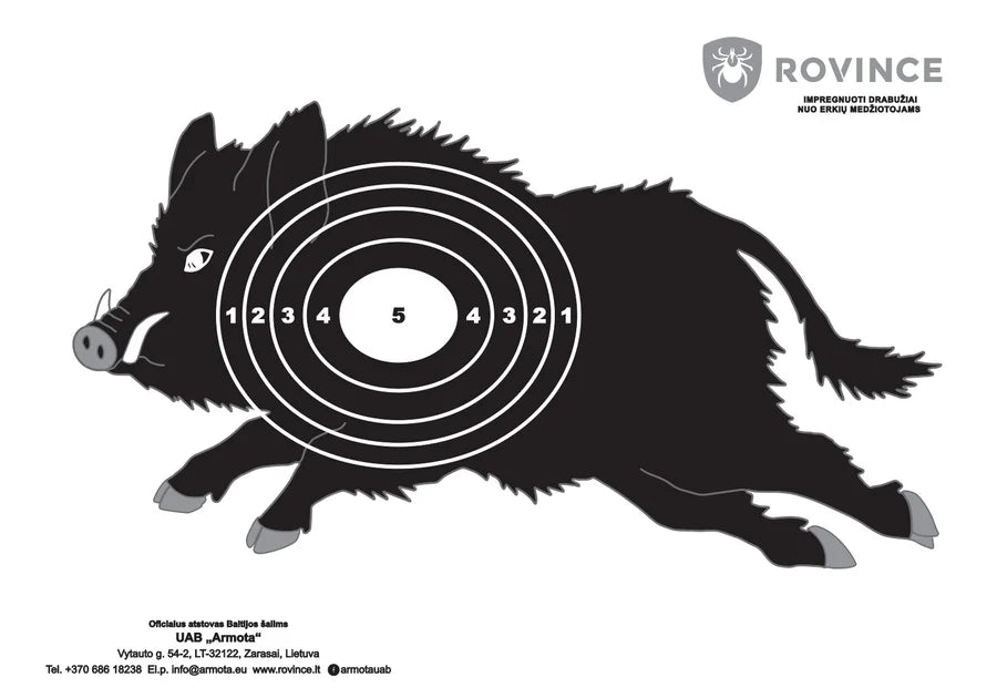 Paper target running boar (to the left) 1000x700 mm