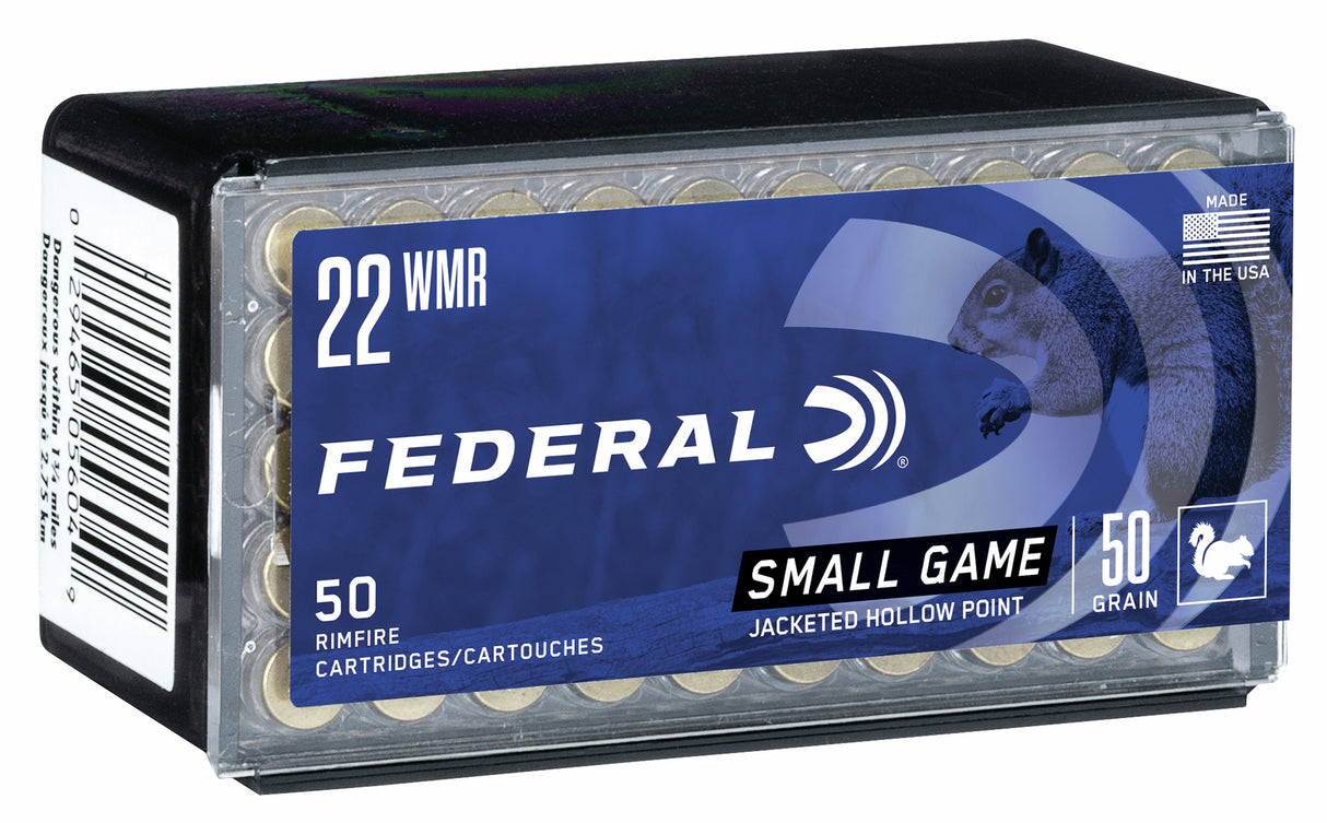CARTRIDGES FEDERAL 22WMR SMALL GAME 50 GRAIN 50PCS.