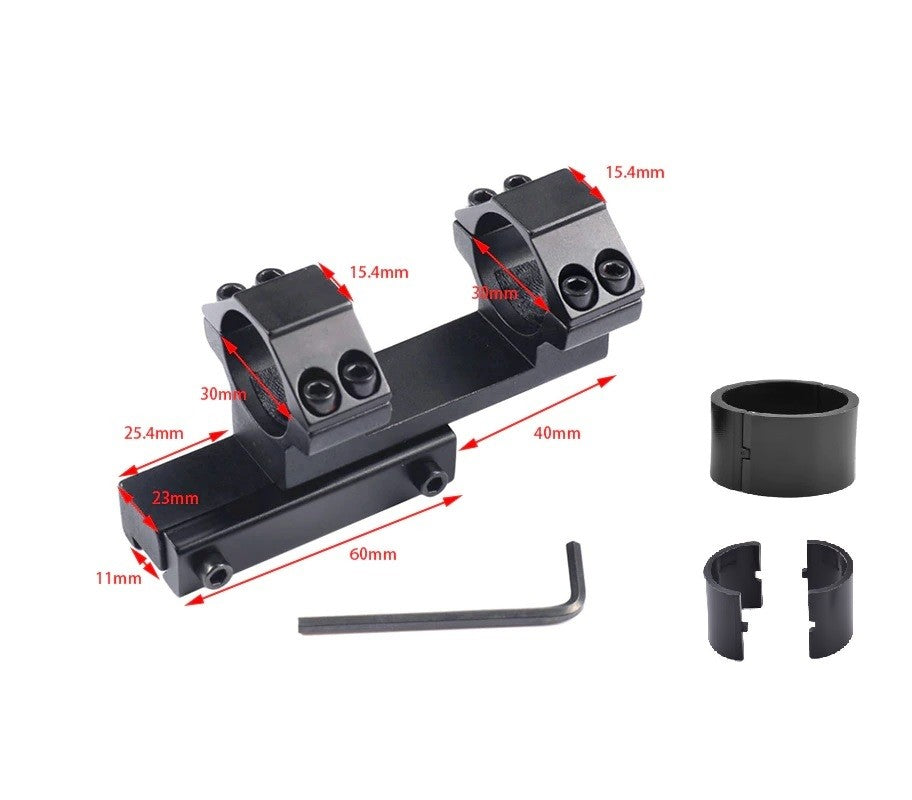 One-piece scope mount with 11mm rail and 30 – 25.4mm rings