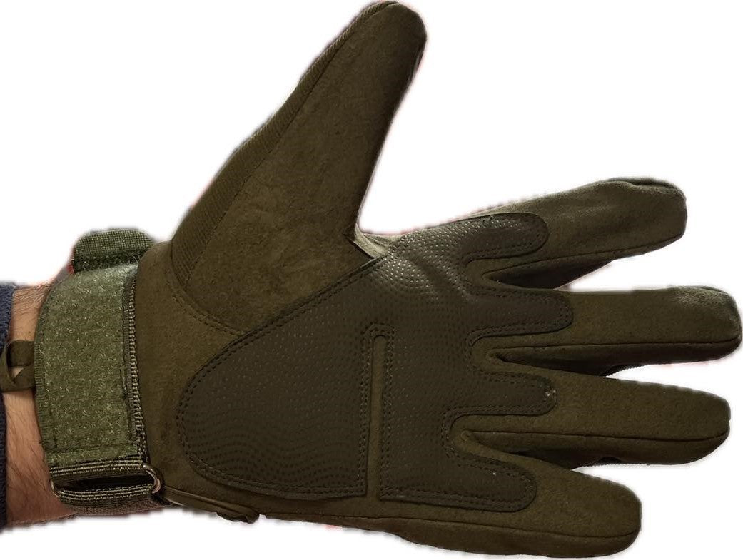 Tactical gloves with knuckle protection green