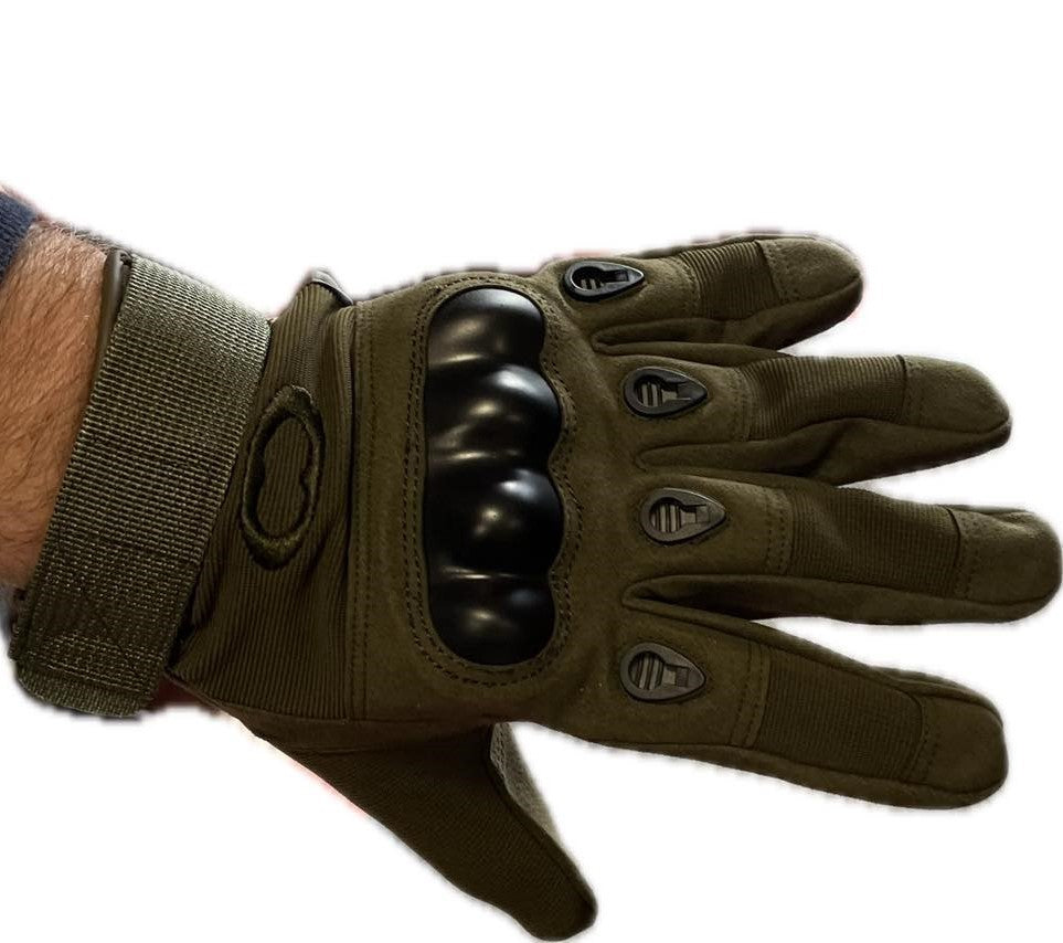 Tactical gloves with knuckle protection green