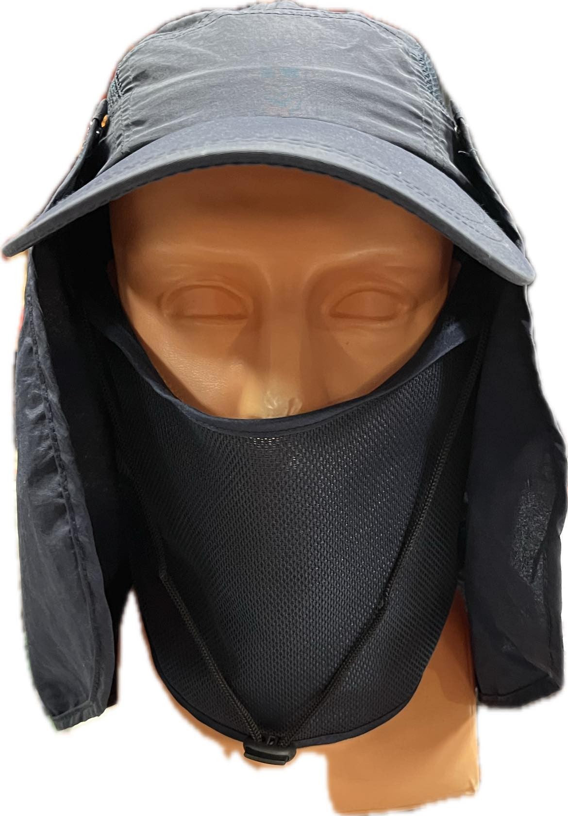 Summer hat with detachable face and neck protection