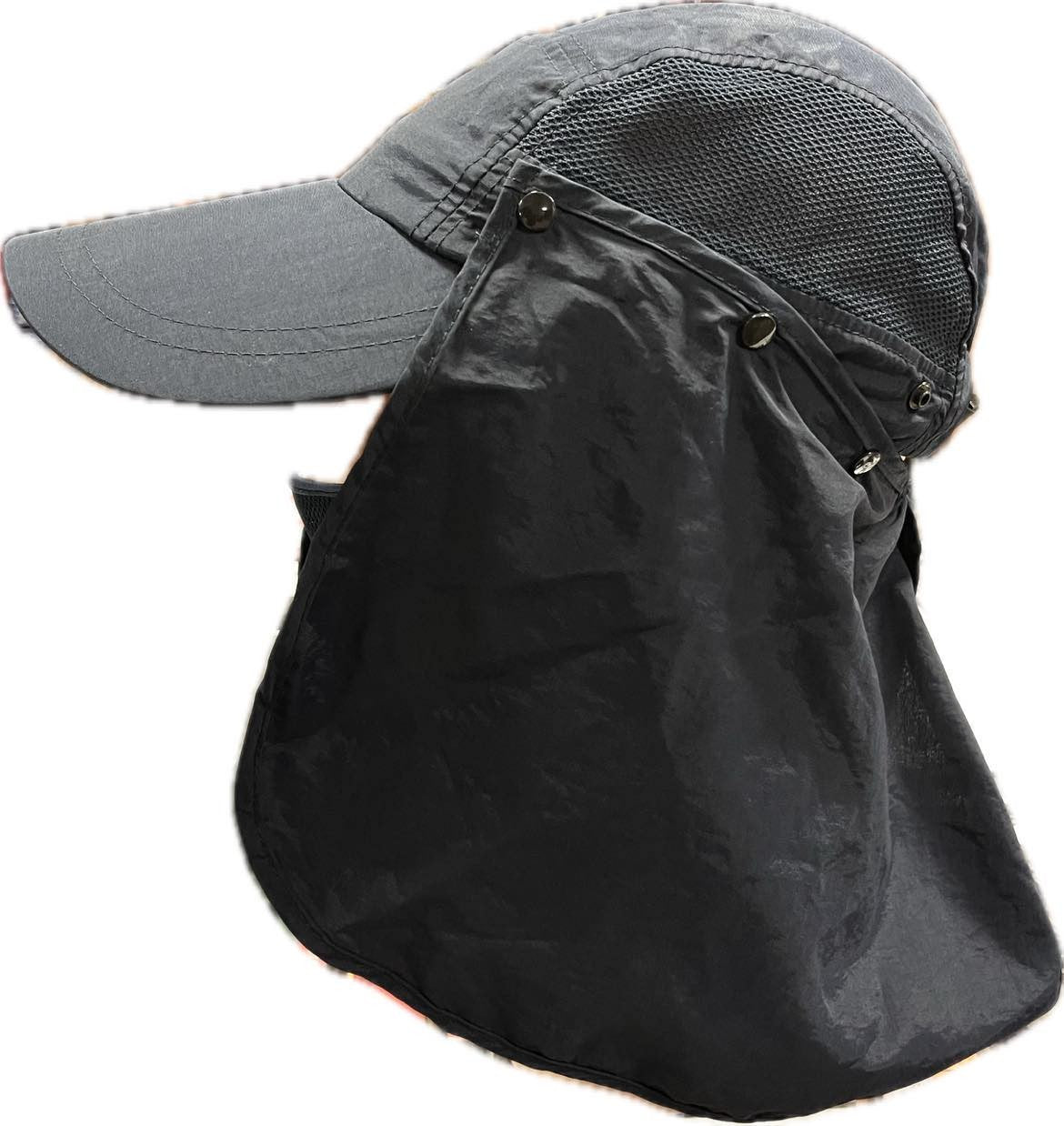 Summer hat with detachable face and neck protection