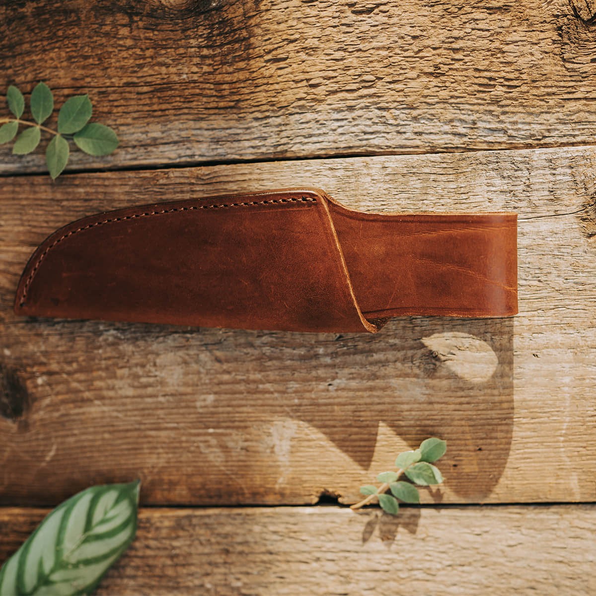 Handmade, versatile, natural leather knife sheath