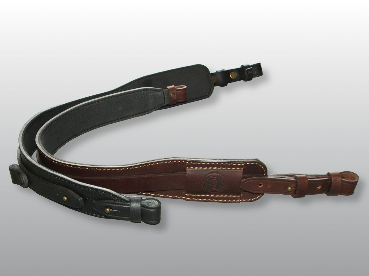 Leather neoprene gun sling with shortening system