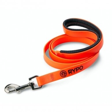 Rypo oranžinis PVC pavadėlis šuniui ilgis 1,25m, Plotis 2cm