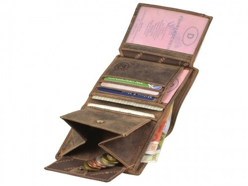 Wallet with standing deer decoration GREENBURRY 1701-Stag-25