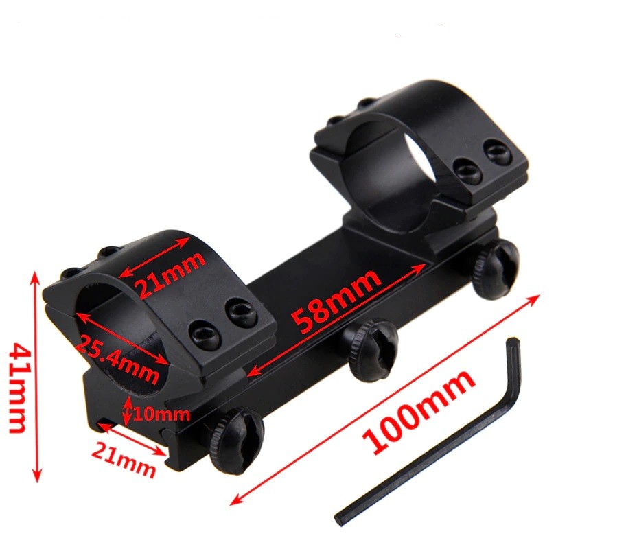 One-piece scope mount with 20mm rail and 25.4mm rings