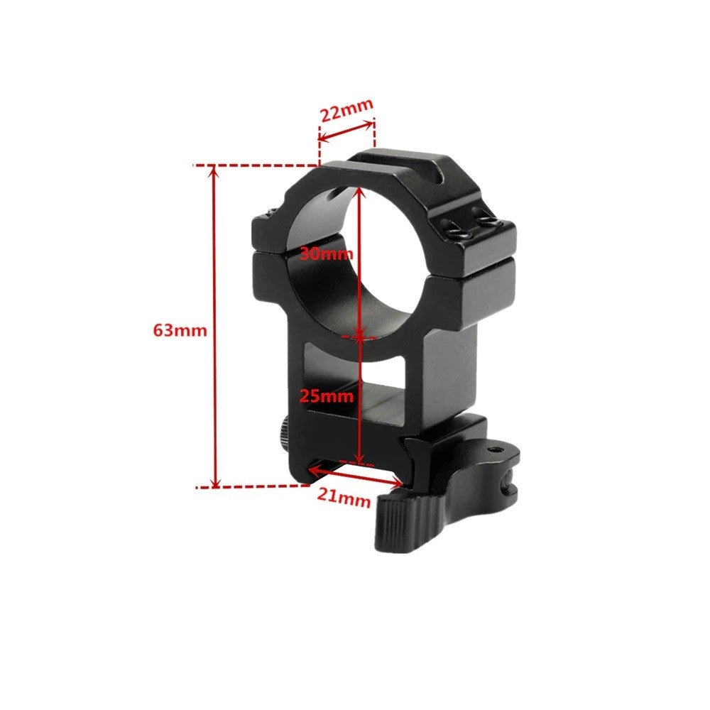 Quick release scope mount 30mm ring with 20mm rail attachment