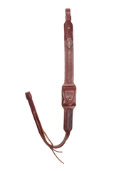 Leather rifle sling with a cartridge holder for three .223 Rem. caliber cartridges