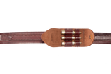 Leather rifle sling with a cartridge holder for three .223 Rem. caliber cartridges
