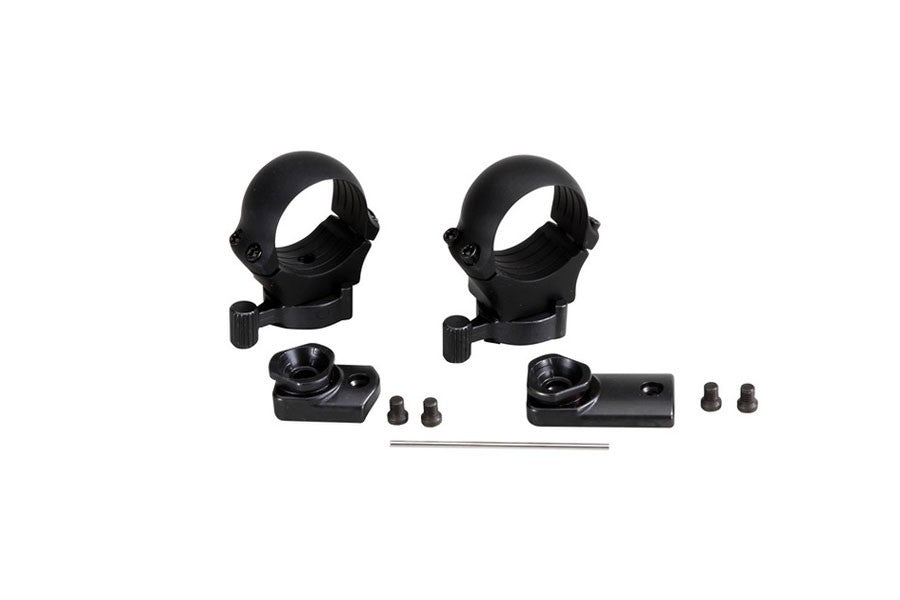 Optiskā tēmekļa riņķu stiprinājuma pamatne Hexa Lock ar 30 mm ātrās noņemšanas riņķiem
