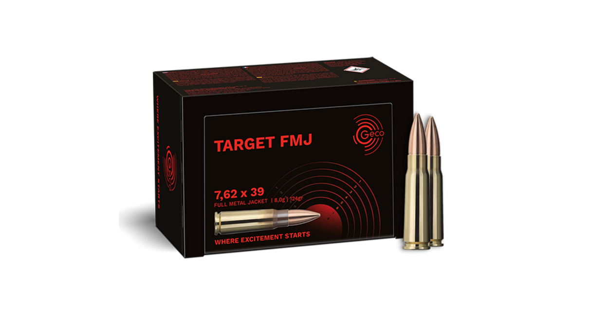 Ammunition Geco 7.62x39 TARGET FMJ 8.0 g/ 124 gr.