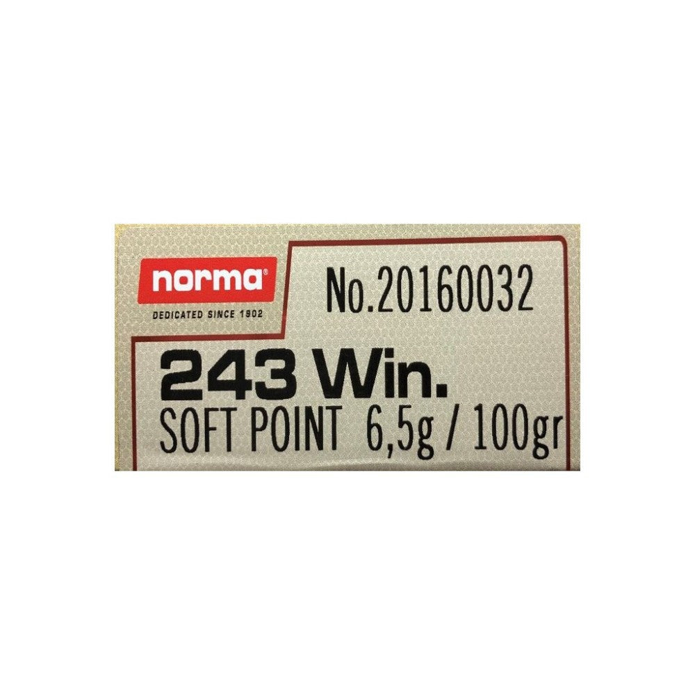 Patronas NORMA 243 Win. SOFT POINT 6,5 g