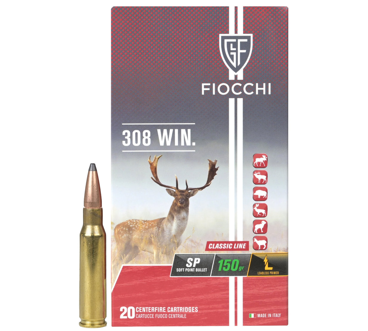 Ammunition FIOCCHI cal. 308 Win SP 150 gr