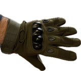 Tactical gloves with knuckle protection green