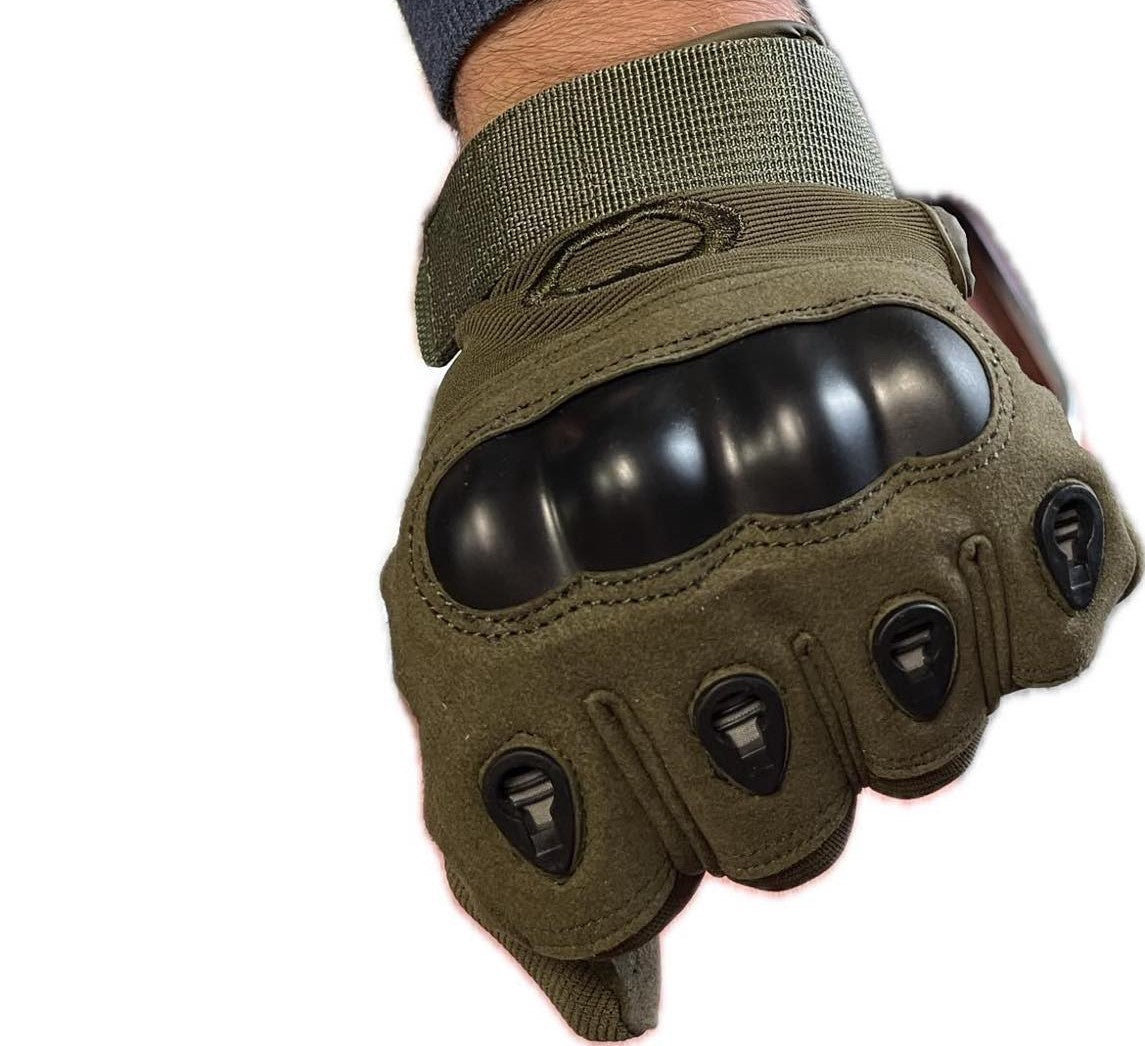 Tactical gloves with knuckle protection green
