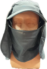 Summer hat with removable face and neck protection