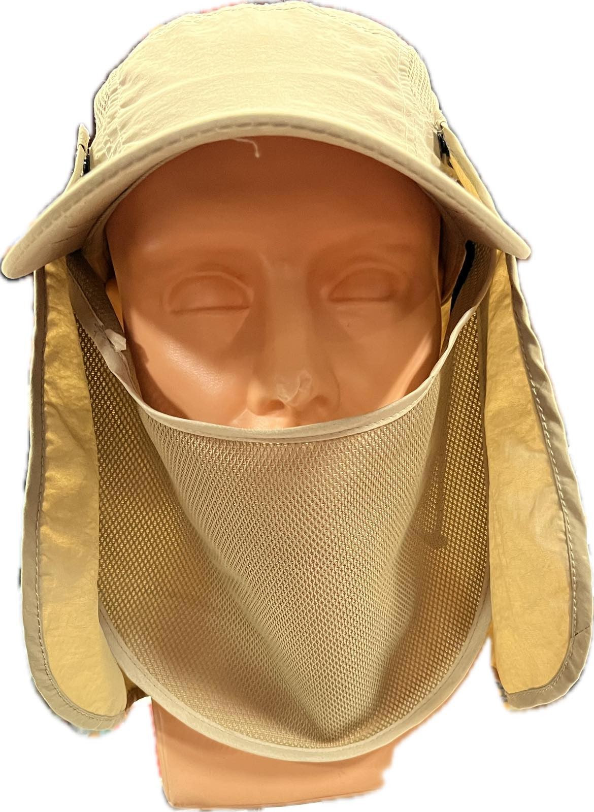 Summer hat with detachable face and neck flaps