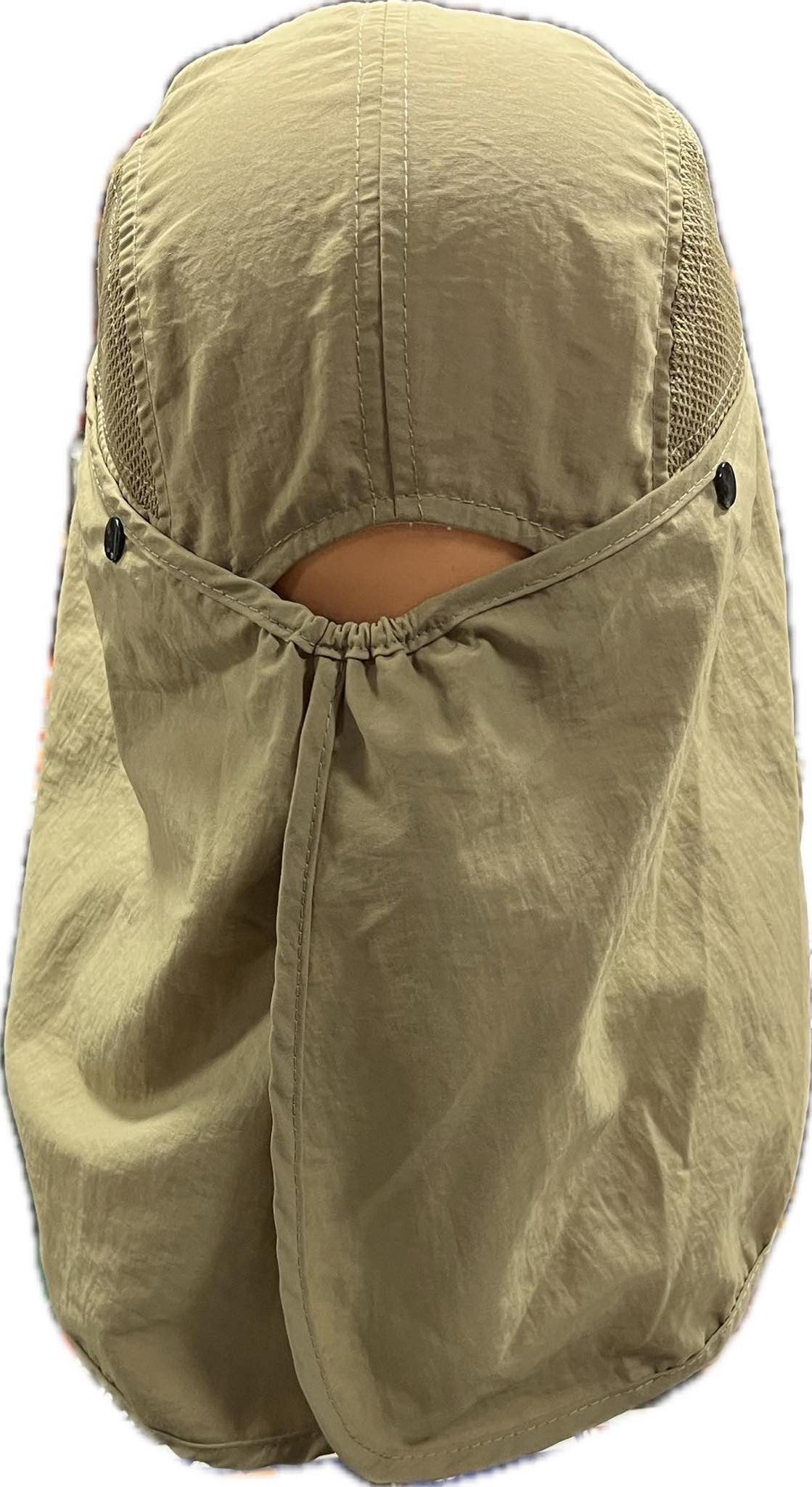 Summer hat with detachable face and neck flaps
