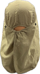 Summer hat with detachable face and neck flaps