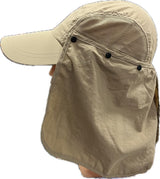 Summer hat with detachable face and neck flaps