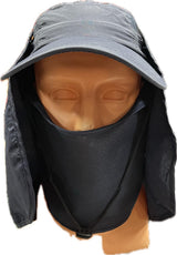 Summer hat with detachable face and neck protection