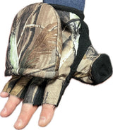 Warm mittens with a hood