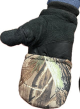 Warm mittens with a hood