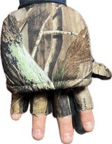 Warm mittens with a hood
