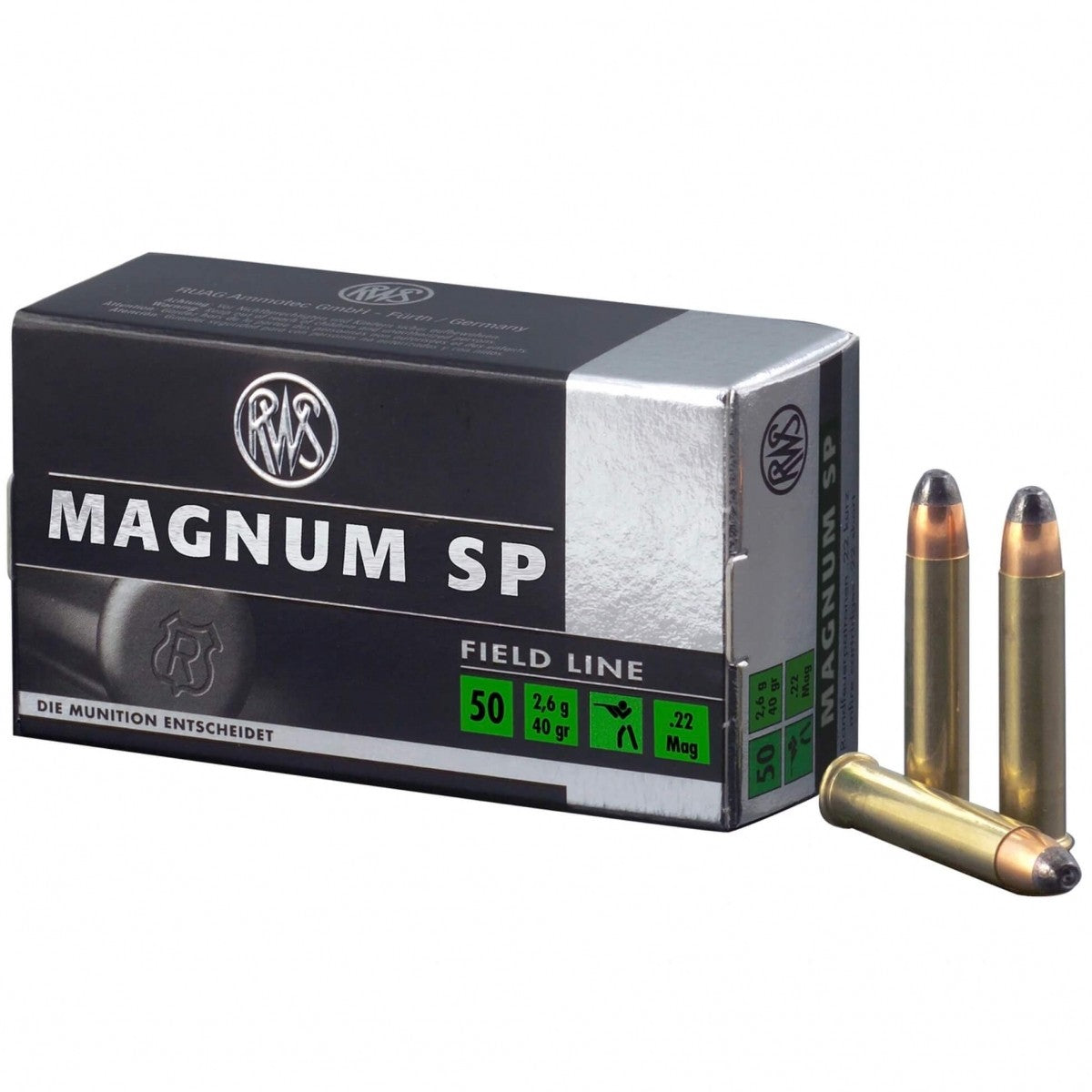 CARTRIDGES RWS 22WMR SP 2.6g 40gr 50 pcs