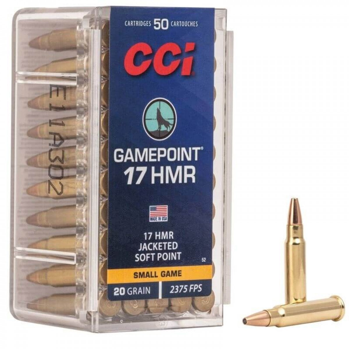 CARTRIDGES CCI GamePoint 17HMR SP 20gr 50pcs