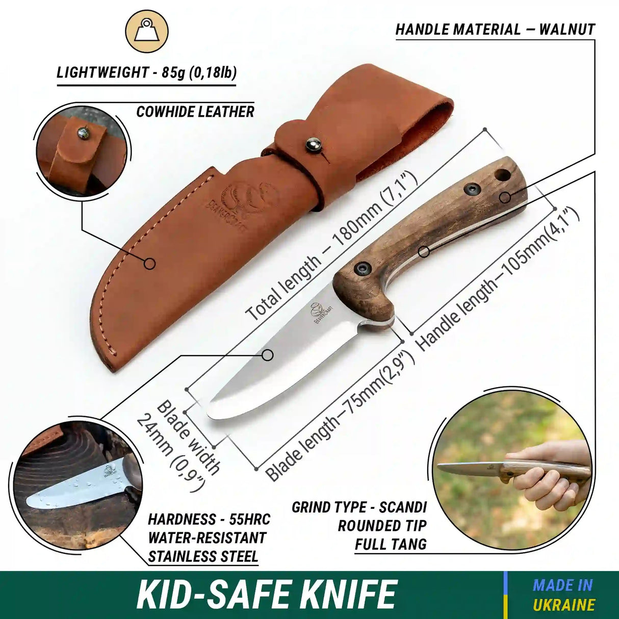 Knife BEAVERCRAFT BSH Kid