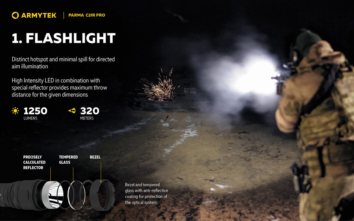 Armytek Parma C2IR PRO Flashlight with INFRARED