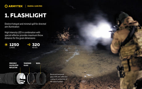 Prožektorius Armytek Parma C2IR PRO su INFRARED