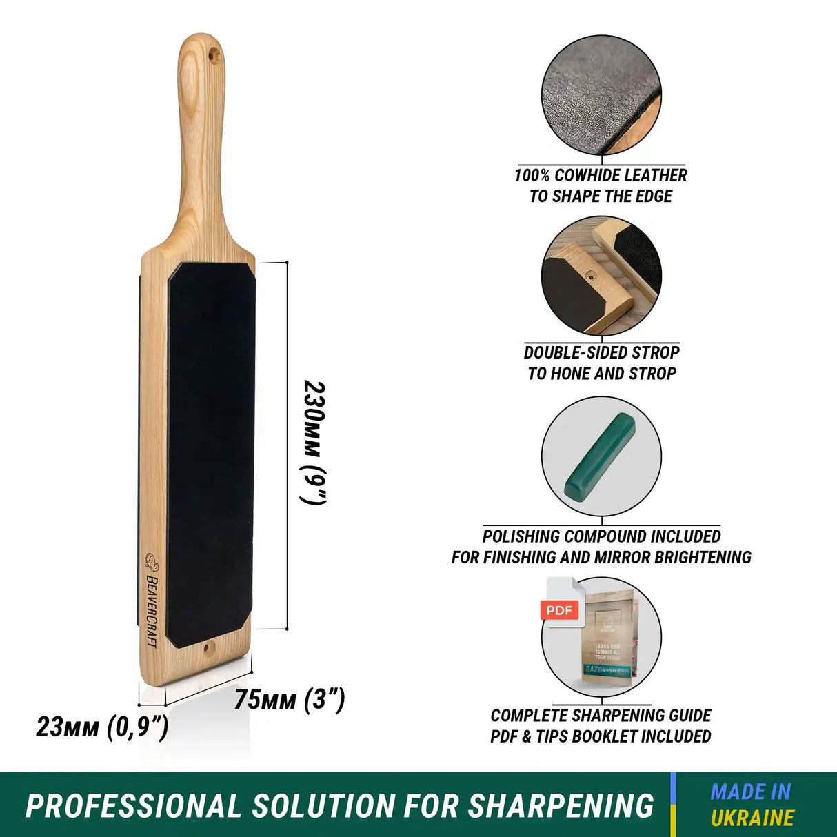 BeaverCraft LS1P1 Leather Strop 380 mm