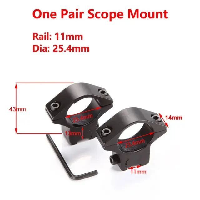 Optical sight mount 25 mm with 11 mm rail