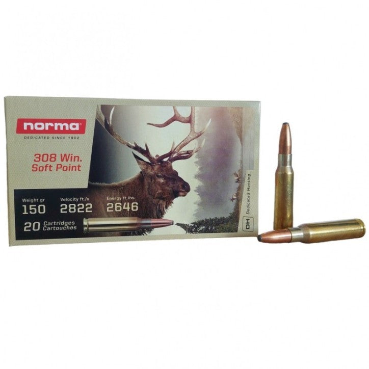 Ammunition NORMA 308 Win. SOFT POINT 9.7 g. 150 gr.