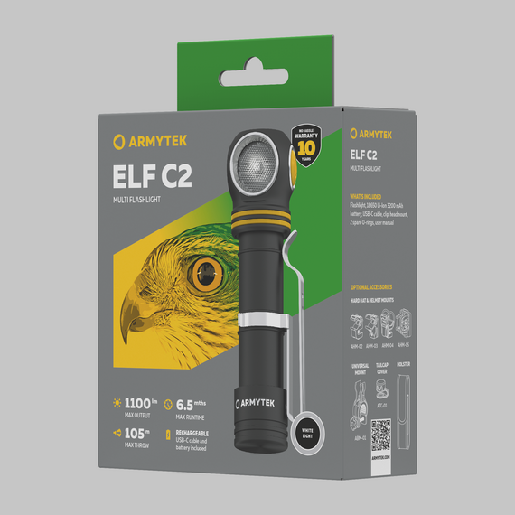 Armytek ELF C2 USB-C PCB White prožektorius