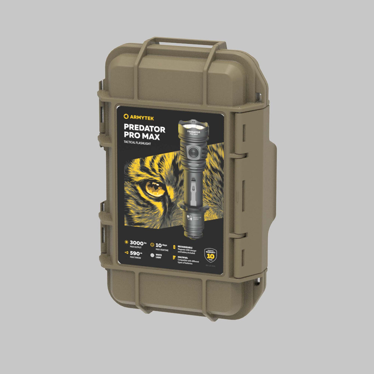 Armytek Predator Pro Max Magnet USB PCB White prožektorius