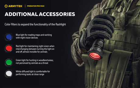 Armytek Predator Pro Max Magnet USB PCB White prožektorius